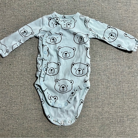 🆕WOT Carter’s 100% Cotton Long Sleeves Baby Bear Onesie, 3M 🐻 - Picture 1 of 3